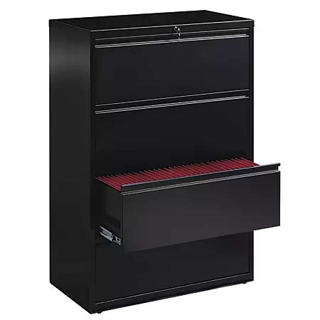 36 w 4 drawer steel lateral file cabinet black|workpro 36w file cabinet.